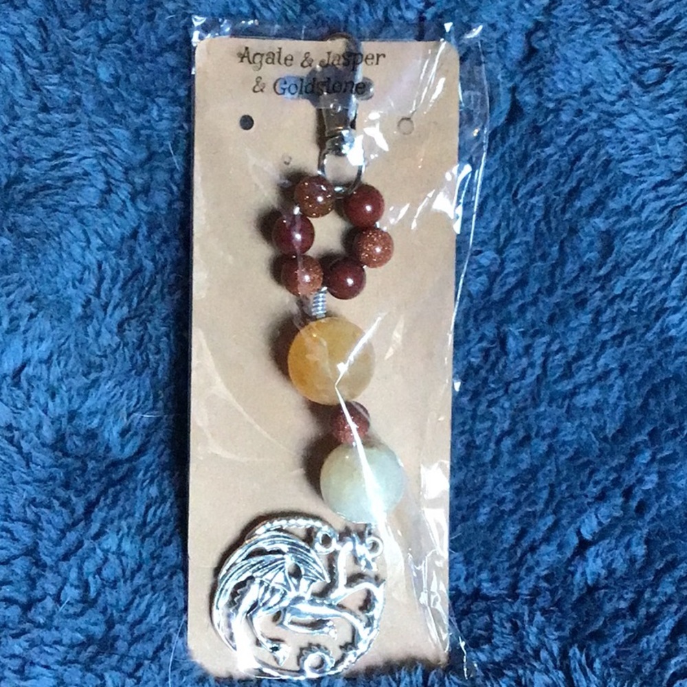 Dragon keychain with stones